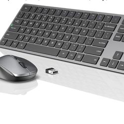 Wireless Keyboard and Mouse, Super Slim Keyboard, Silent Mouse