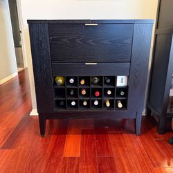 Crate & Barrel Parker Bar Cabinet – Hidden Fold-Out Home Bar & Wine Storage