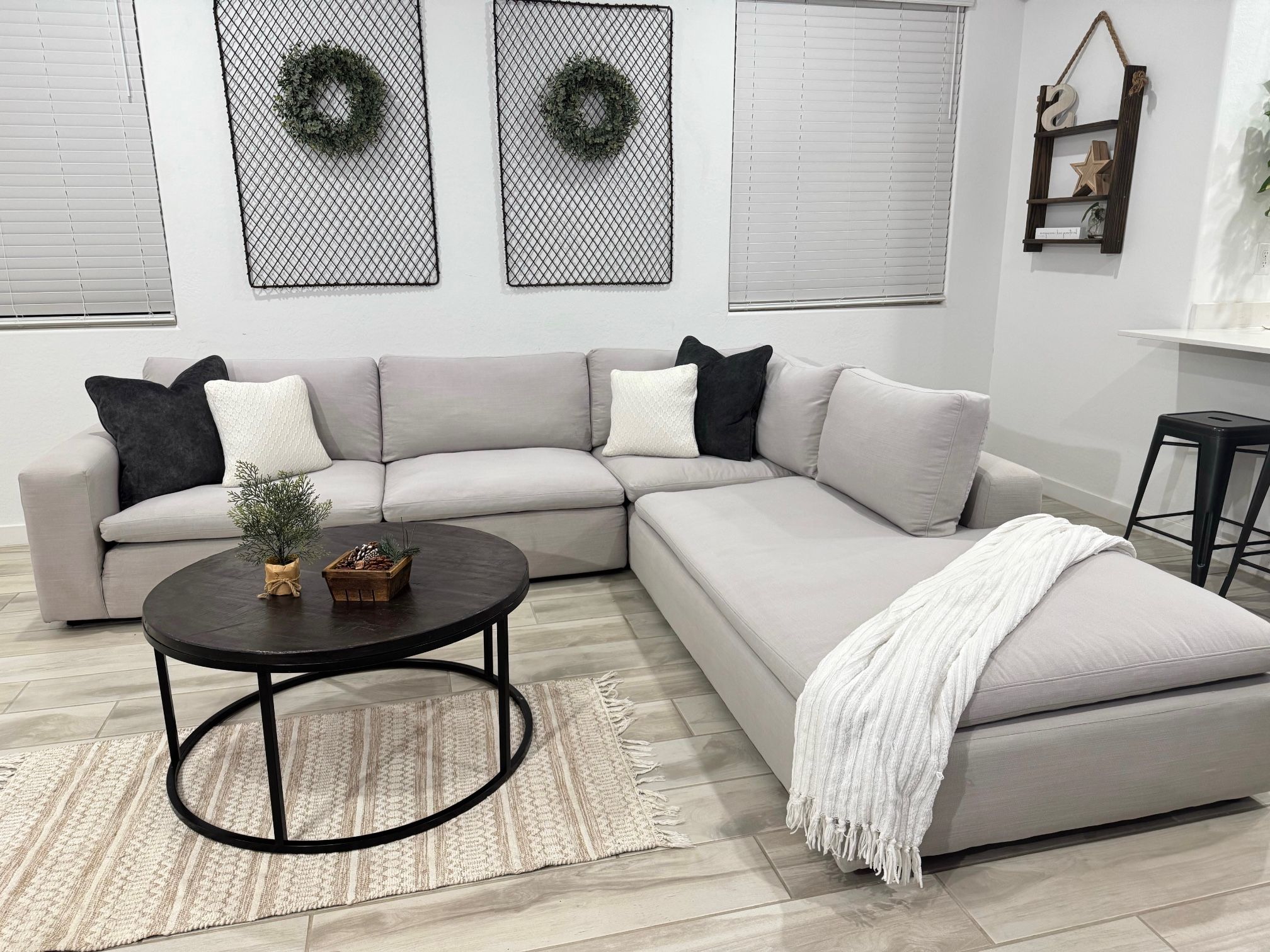 Grey Living Spaces Cloud Couch Sectional W/ Chaise