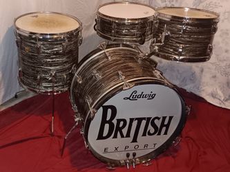 Ludwig Ringo 1960s Original Black Oyster Pearl 4 pc kit