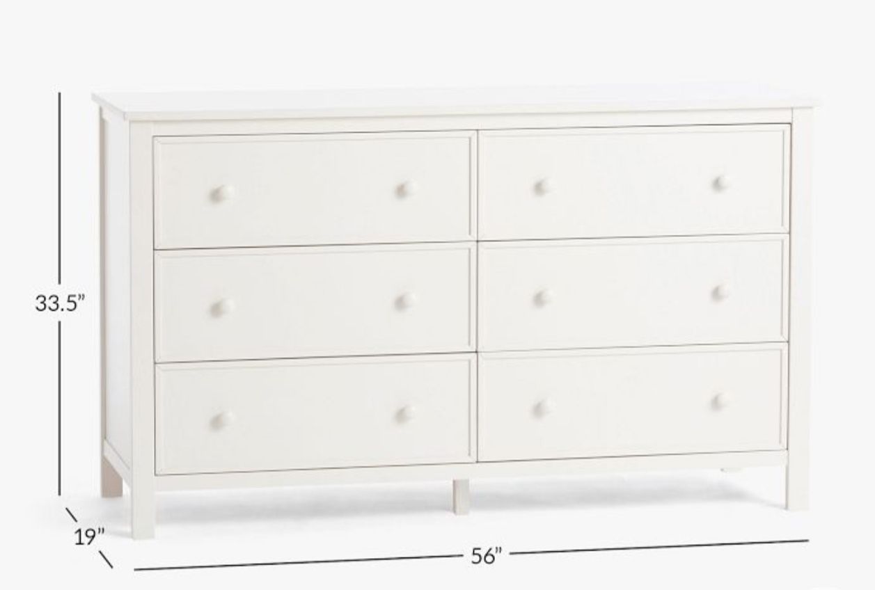 Pottery Barn Kids Austen 6-Drawer Dresser - Simply White