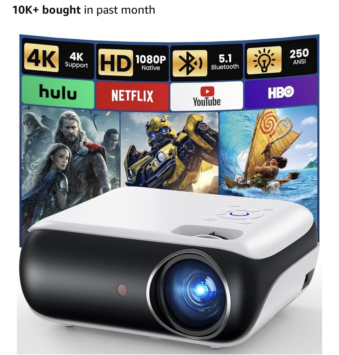 Netflix Ready 1080P Bluetooth Projector