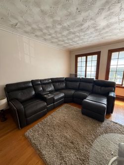 Leather Power Recliner Couch