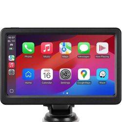 Wireless Carplay Screen Compatible with Apple Carplay and Android Auto, 7" HD Touch Screen Portable Car Stereo with 1080P Backup Camera, Mirror Link, 
