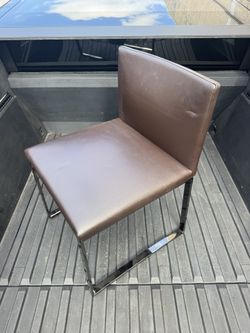 Minotti Flynn Leather Chair Brown Coffee Dining Room