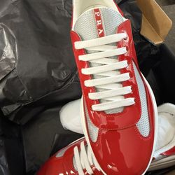 Prada America Cup Red Sneaker 9 Us 42 Eu 
