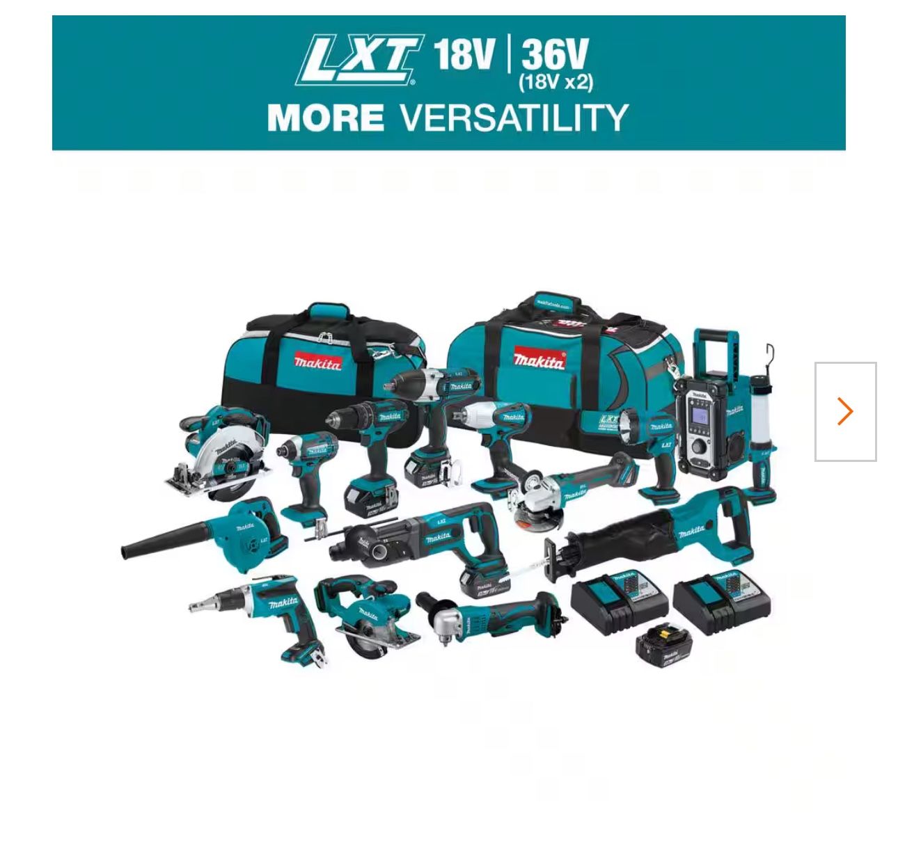 NEW IN BOX MAKITA 15pc 18v Cordless Tool Kit