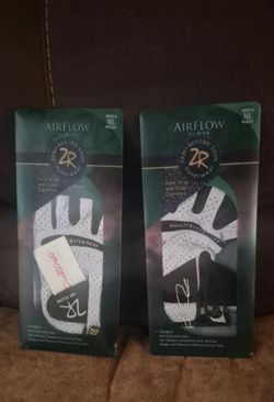 2- New Airflow glove designed for sure grip and cool comfort. Men's Size ML. Leather. White and black colorway for a clean, professional look. Breatha