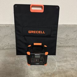 Portable Power Station 300W, GRECELL + Portable Solar Panel