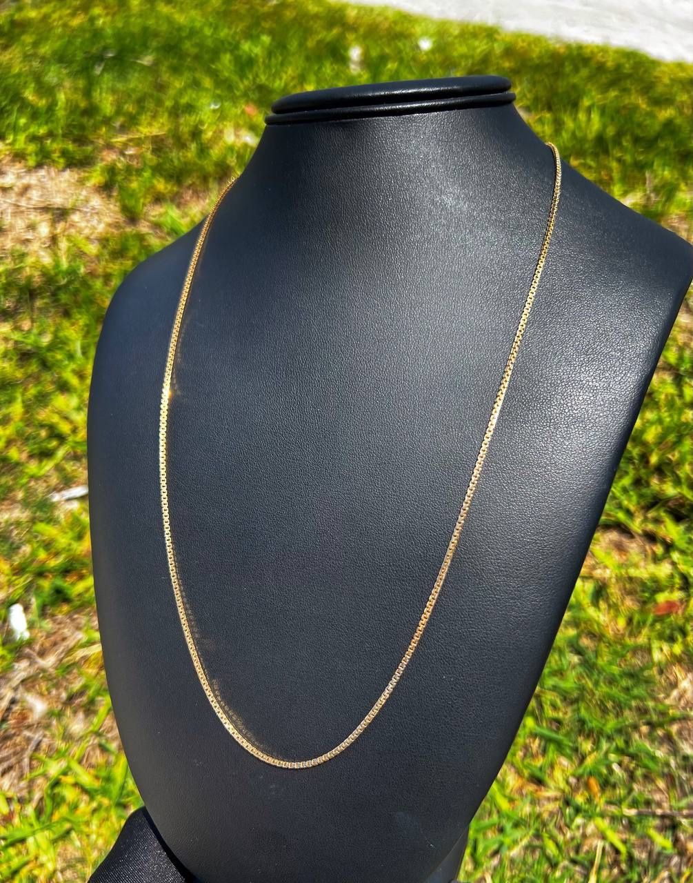 18k yellow solid gold box chain 28 inches necklace 12 grams