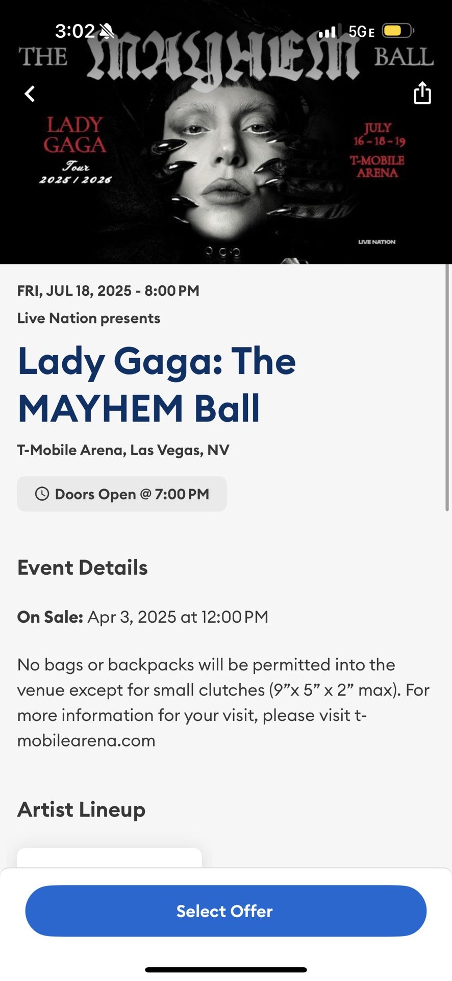 Selling 3 Lady Gaga tickets
