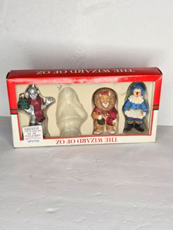 Kurt Adler Wizard of Oz Ornament Set Lion Tin Man Scarecrow 1994 Vintage