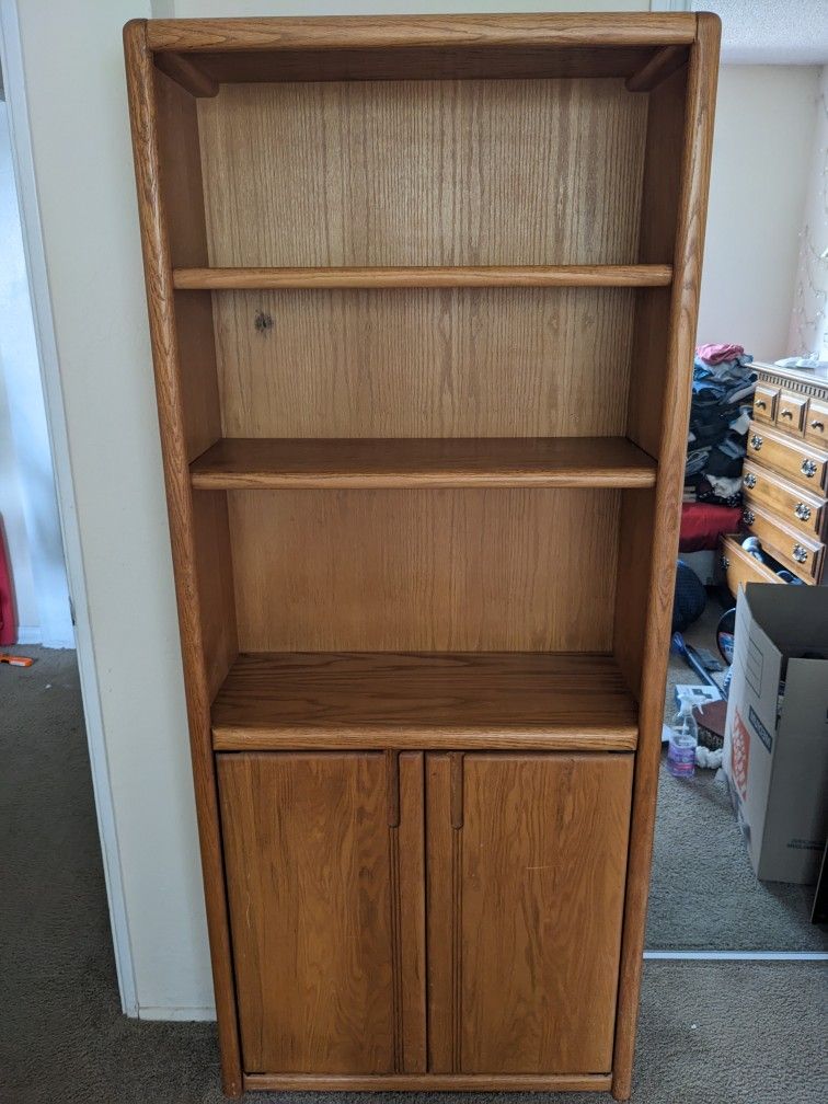 Tall Wooden Bookshelf