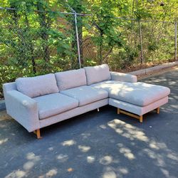 West Elm Eddy Gray Reversible Chaise Sectional Sofa
