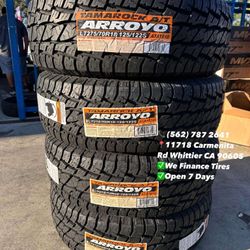 275/70/18 LT Arroyo A/T New Set of Tires Installed and Balanced Set de Llantas Nuevas Instaladas y Balanceadas