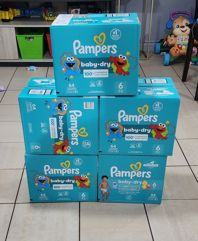 PAMPERS SIZE 6 64 Count $23 EACH BOX