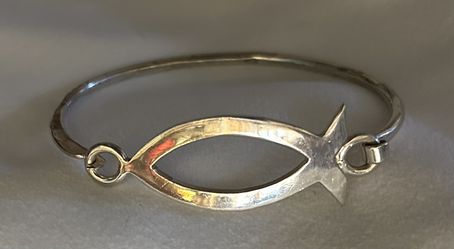 Sterling Silver Jesus Fish Bracelet