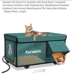 NEW HEATED CAT HOUSE FOR OUTSIDE WITH DUAL DOORS