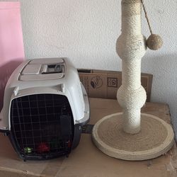 Cat crate and scratching post