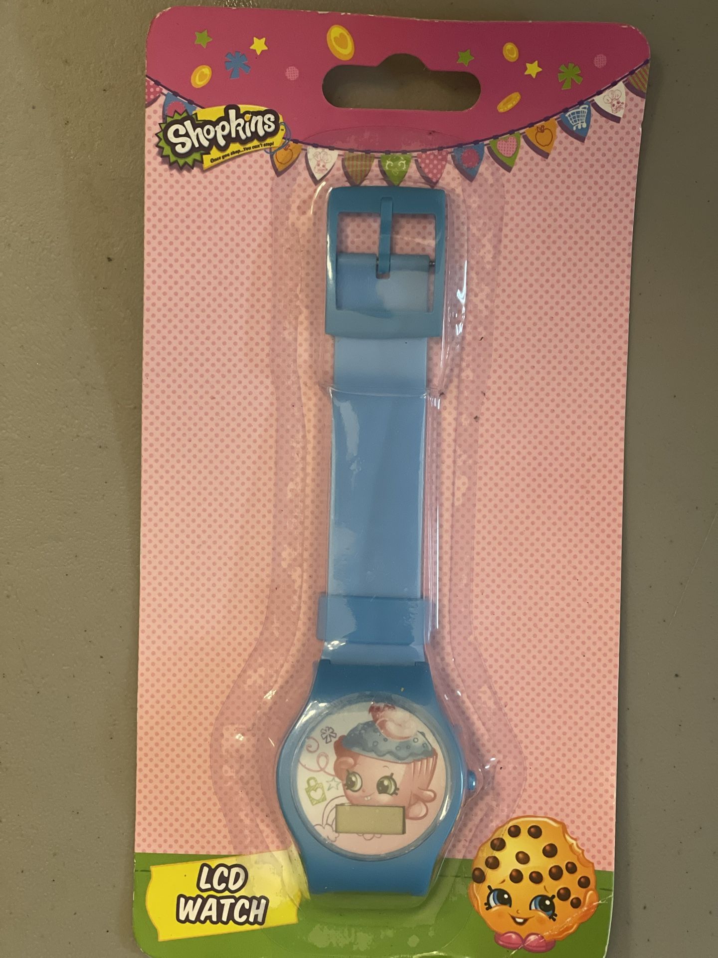 1 Said Shopkins Cupcake Digital Watch on Blister Card 
