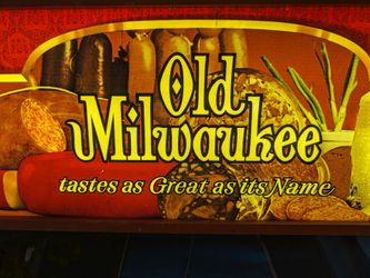 Vintage 1980s Old Milwaukee Lighted Beer Sign LARGE 50" Works