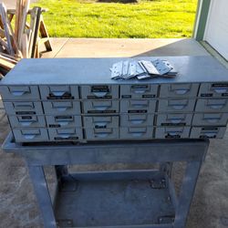 24 Drawer Metal Parts Bin With Dividers