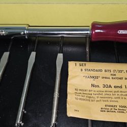 Vintage Stanley Yankee 130A Spiral Screwdriver – New in Box + 3 Bits