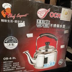 Brand new kettle giant size 6 L and gray condition. Brand new in box gift idea.