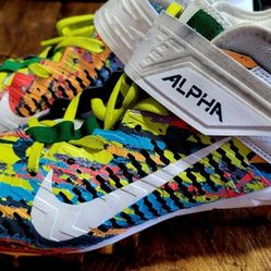 Nike Alpha Menace Pro 2 Mid Football Cleats Size 8 Mens Multicolor And Gold