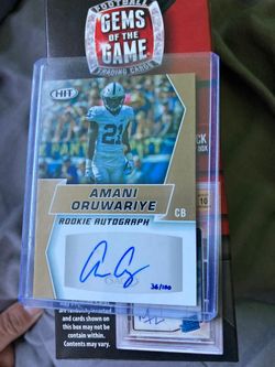 Amani Oruwariye rookie autograph card