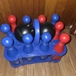 Kids Bowling Set - 10 Pins & 2 Balls w/ Carrier