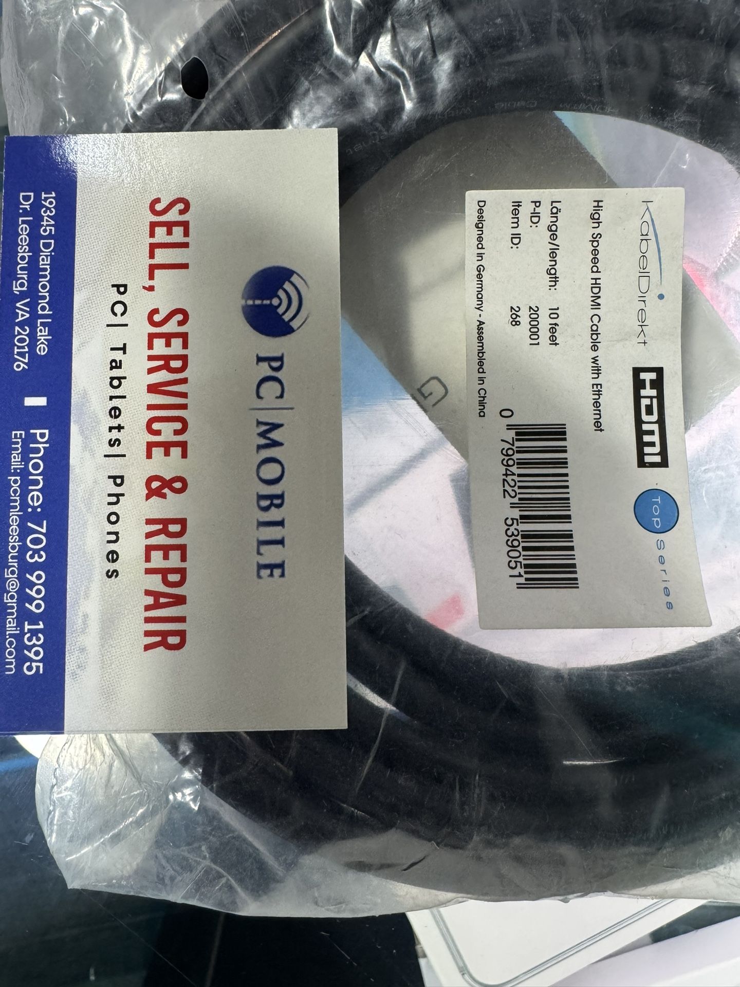 Kabel Direkt High Speed HDMI Cable 10ft Black NEW