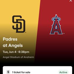 Front Row Angels vs Padres Ticket