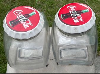 Vintage Anchor Hocking Coca Cola cookie jars.