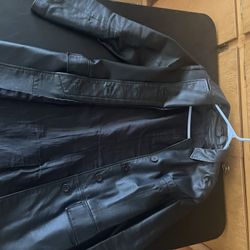 Women’s Small Trench Coat Style Leather Jacket