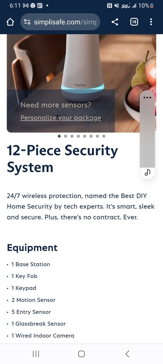 Smart Alarm System Wireless Indoor Security Camara 12 Pieces 