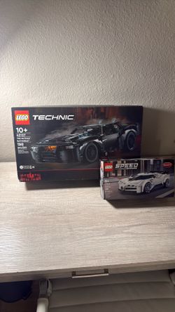 Lego White Bugatti and Technic The Batman BatMoblie