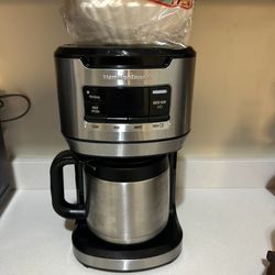 Hamilton Beach Front-Fill Programmable Coffee Maker with a thermal carafe. 