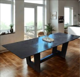 Dining tables w/6 almost new high end chairs.