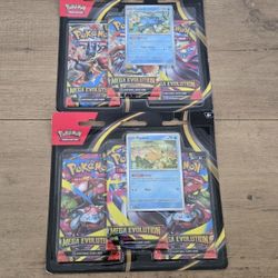 For Sale: 
Brand New in Box Pokemon Trading Card Game Mega Evolutions 3 Pack Blister Pack
