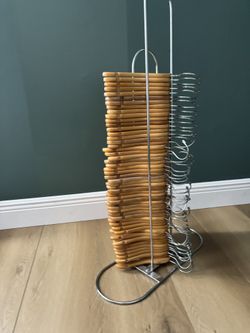 Lot 50 Baby Wood Hangers AND hanger Organizer