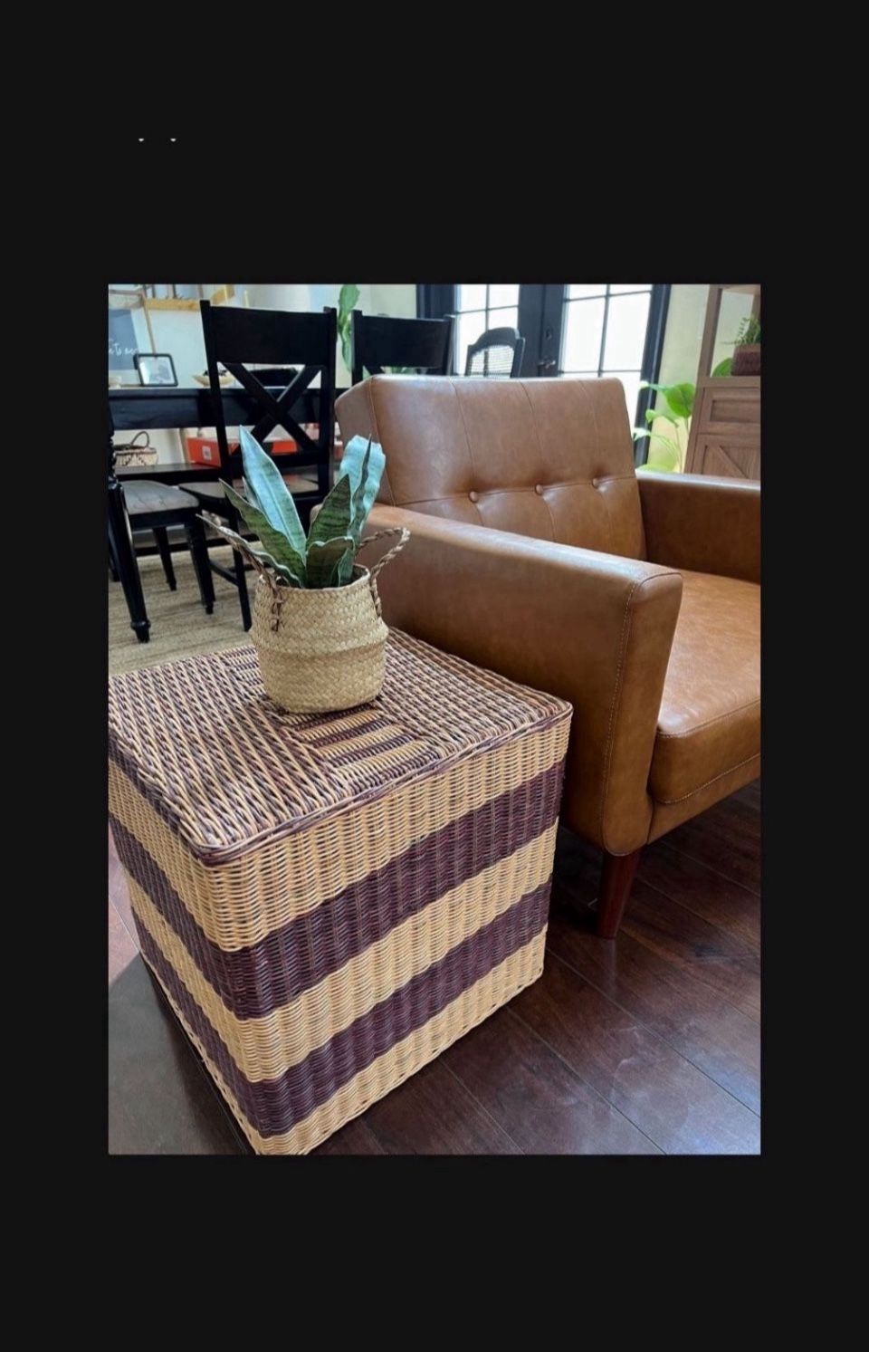 Indoor Outdoor Furniture Seat Ottoman Wicker Side Table Stool