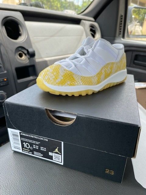 Jordan Retro 11 Yellow Snakeskin Toddler 9c