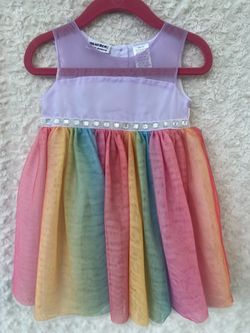 Blueberi Boulevard 18M Sparkle Rainbow Dress With Rhinestones
