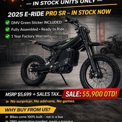 E Ride Pro Sr, SALE $5900 Otd