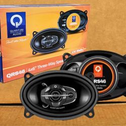 Car Speakers Set 4"x6" 3-Way Coaxial Speaker System 130 Watts Quantum Audio QRS46 🚨 Payment Options Available 🚨 No Credit Needed 🚨 