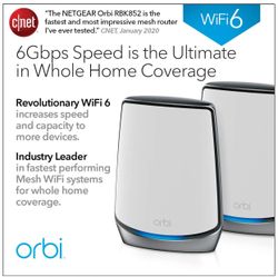 NETGEAR RBK852 AX6000 Mbps 4 Port Tri-band Mesh WiFi System
