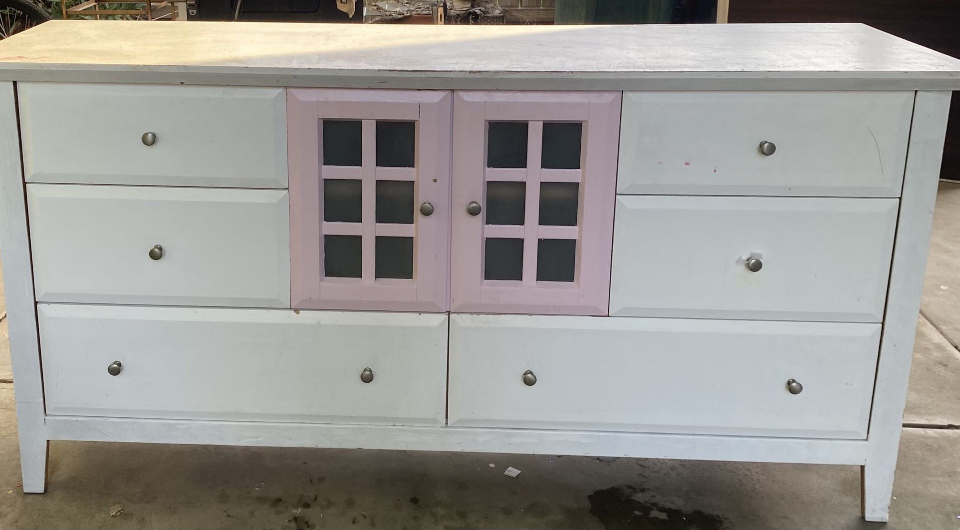 Vintage Dresser Drawers with Mirror. 