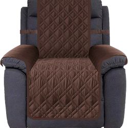Waterproof Nonslip Recliner Cover Stay in Place, Dog Chair Cover Furniture Protector, Ideal Recliner Slipcovers for Pets and Kids (30'', Chocolate)