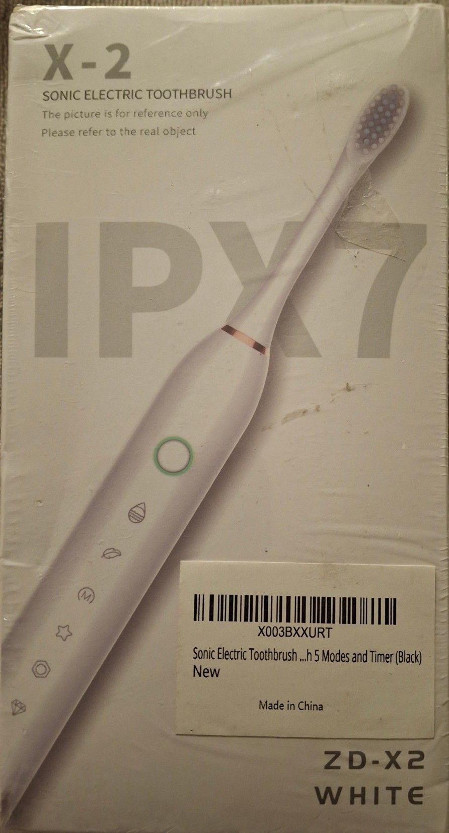 ZD-X2 Sonic Electric Toothbrush 2-pack - Black/White with 4 Brush Heads Each New